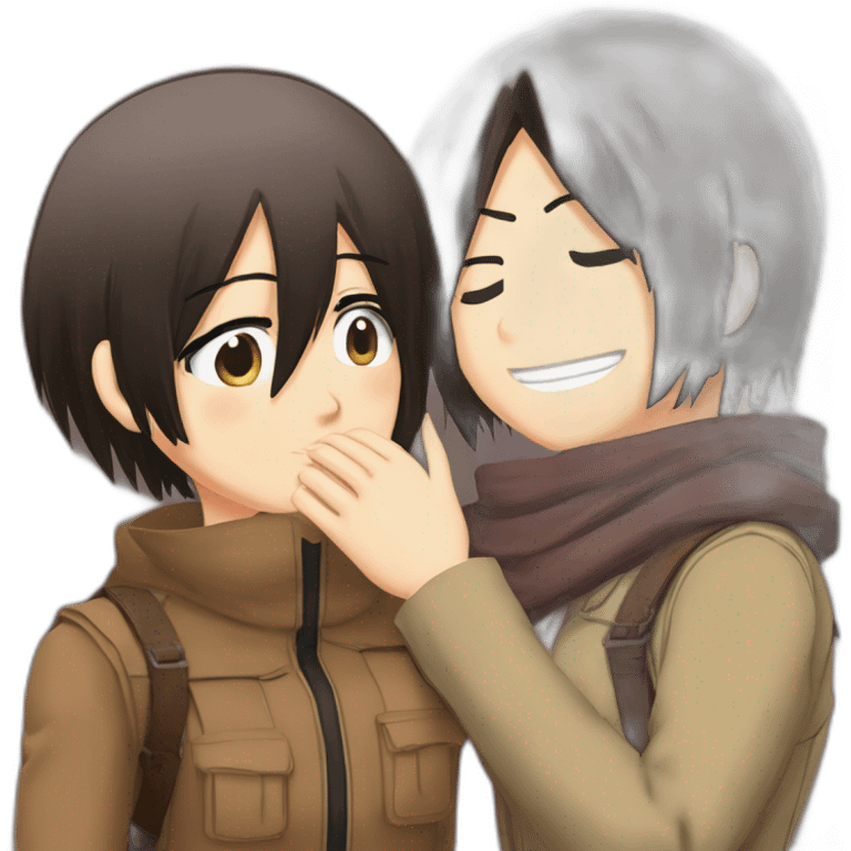 mikasa ackerman kiss Eren Jaeger hand emoji