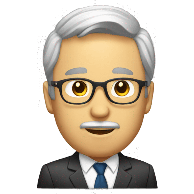 Homme Politique qui parle à quelqu'un sur son bureau emoji