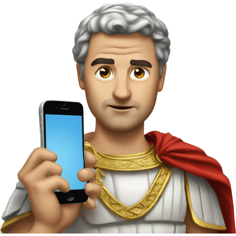 Roman emperor with phone emoji