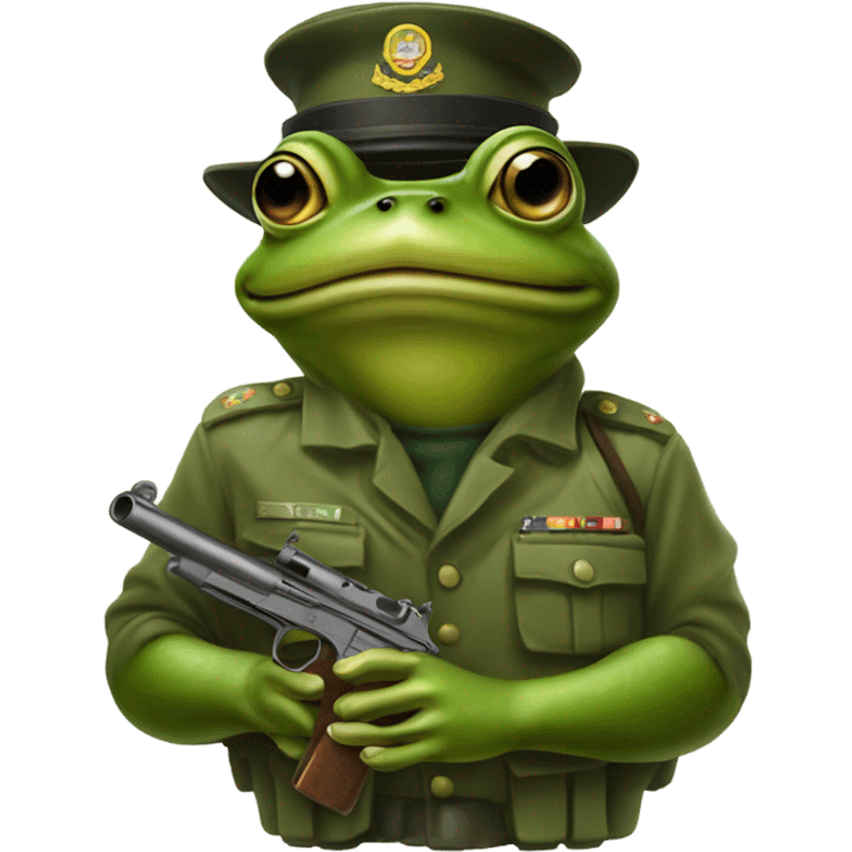 Army frog with a cigar and gun emoji