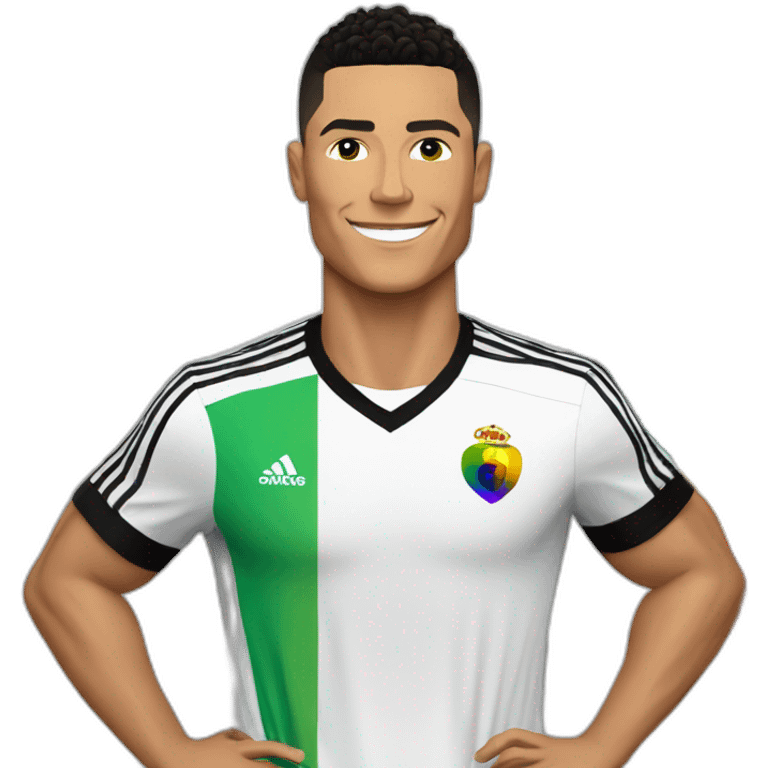 Ronaldo with the lgbt flag emoji