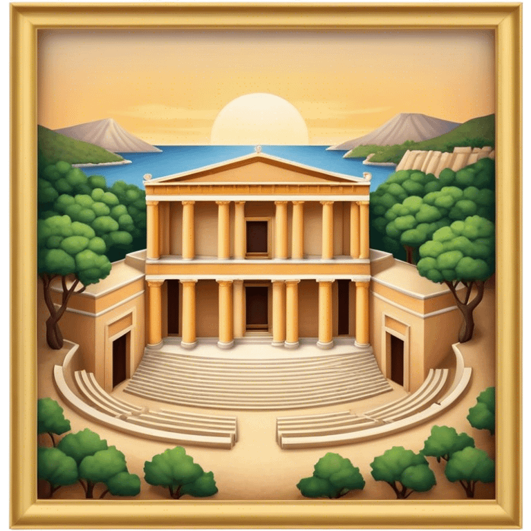 Cinematic Realistic Theatre of Epidaurus Landmark Emoji, depicted as a classical open‚Äêair theatre nestled in nature rendered with soft textures and serene, historical lighting. emoji