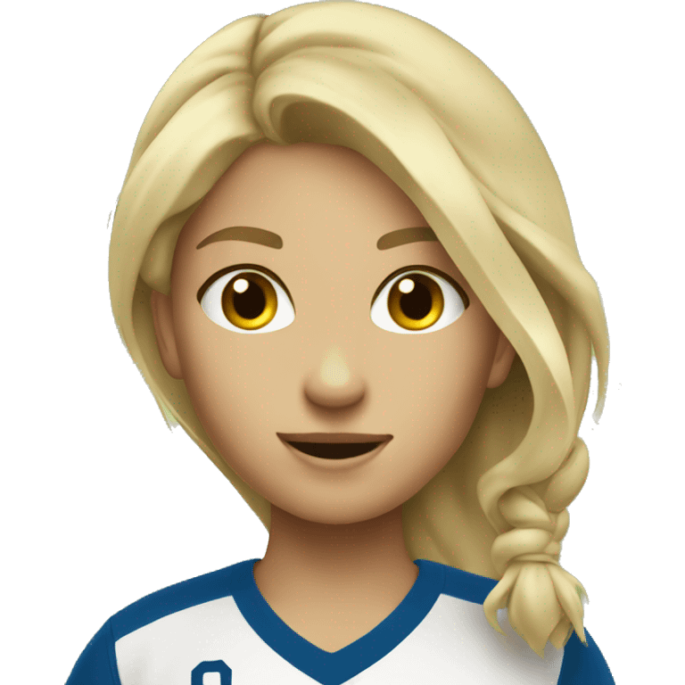 Dirty blonde girl playing soccer emoji