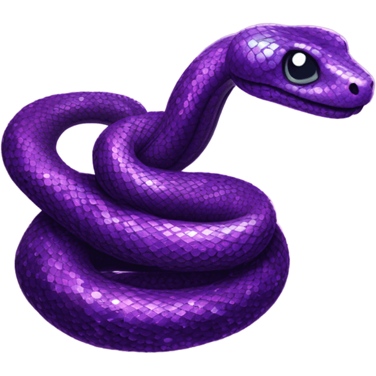 Purple glitter snake emoji