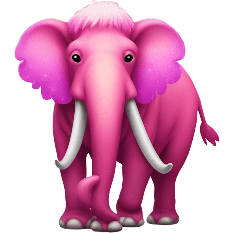 Pink ombre full body mammoth with glitter emoji