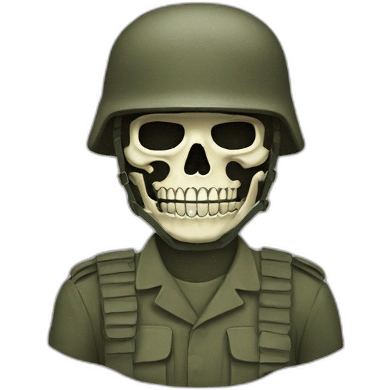 Military in a skeleton mask emoji