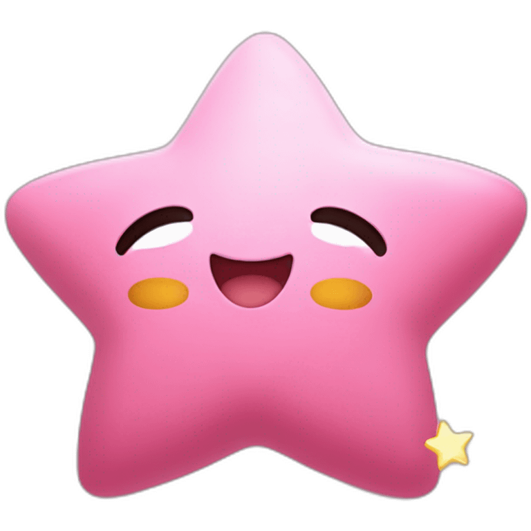 clean cute happy Kirby with a golden star emote emoji