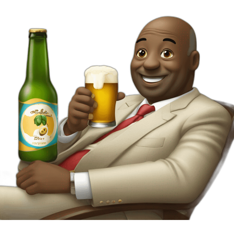 Ali Bongo qui boit une bière emoji