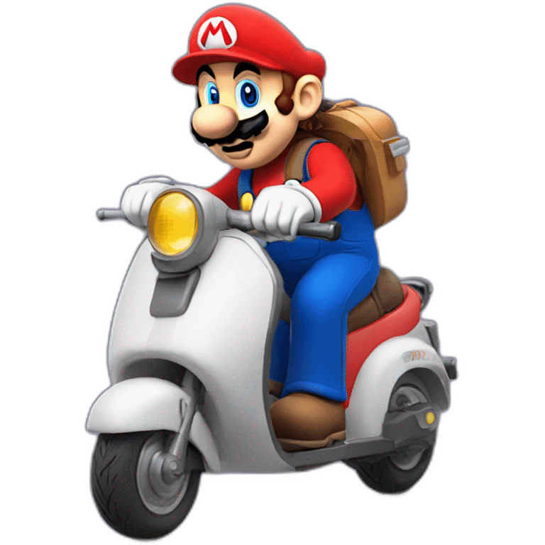 Mario sur un scooters emoji