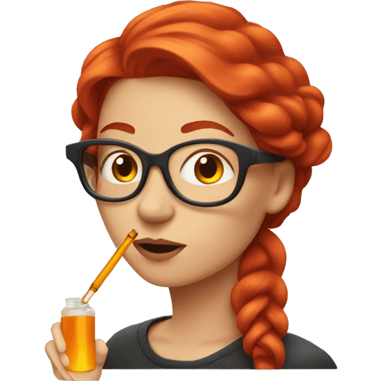 Red head woman with a vape emoji