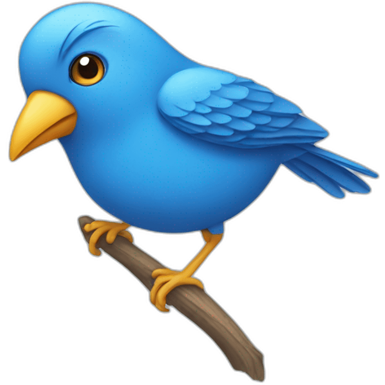 blue cartoon bird  emoji