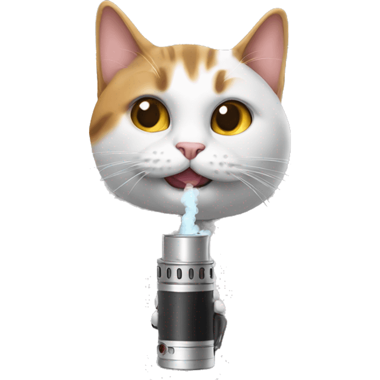 Cat with a vape emoji