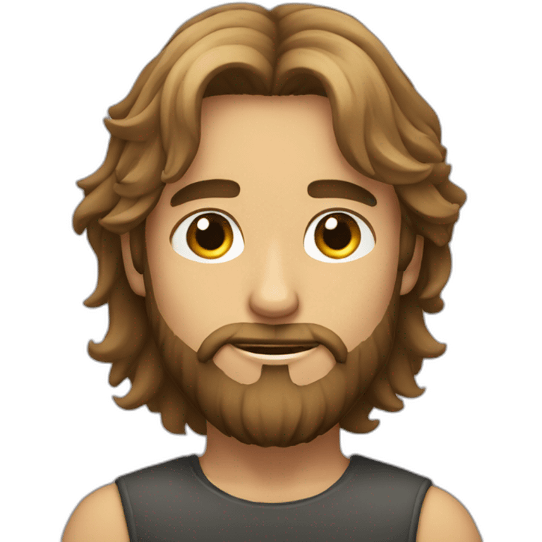 Bearded boy with long hair emoji