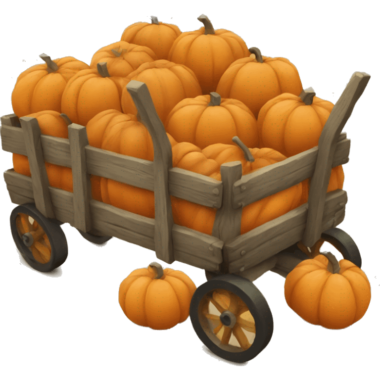 a wagon full of pumpkins emoji