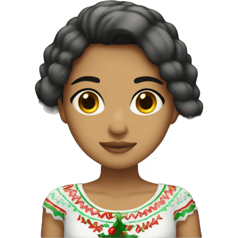 Mexican girl Christmas night emoji