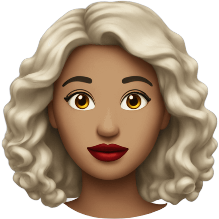 Beautiful woman with red lipstick  emoji