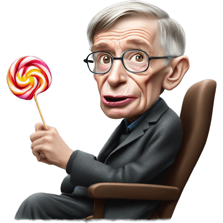 Stephen hawking licking a lollipop emoji