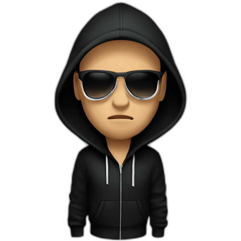 DJ Snake serious attitude front view wearing a BLACK hoodie showing a punch hand emoji