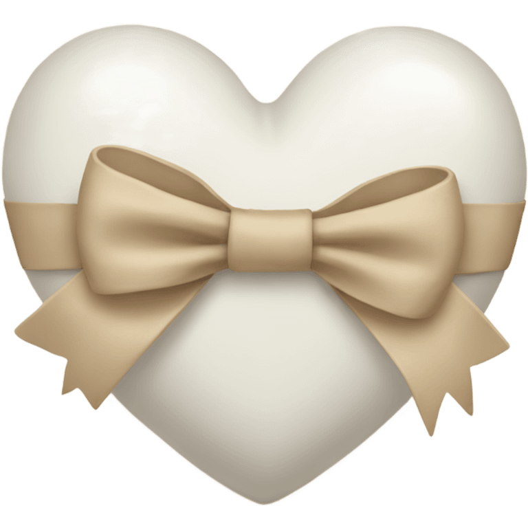 white heart with beige bow emoji