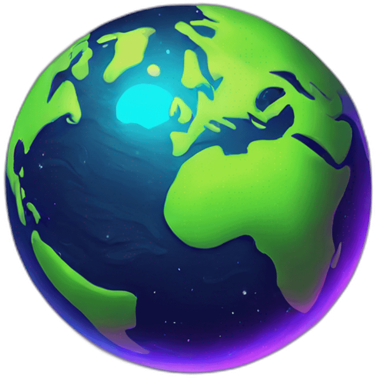 Neon Earth Planet emoji