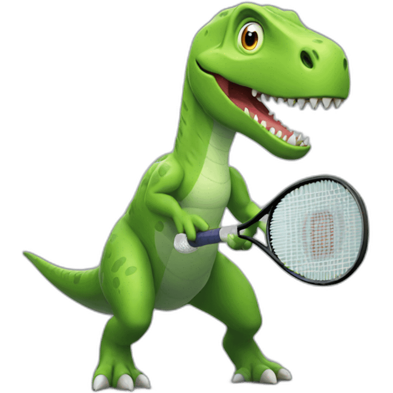 Dinosaur playing tennis emoji