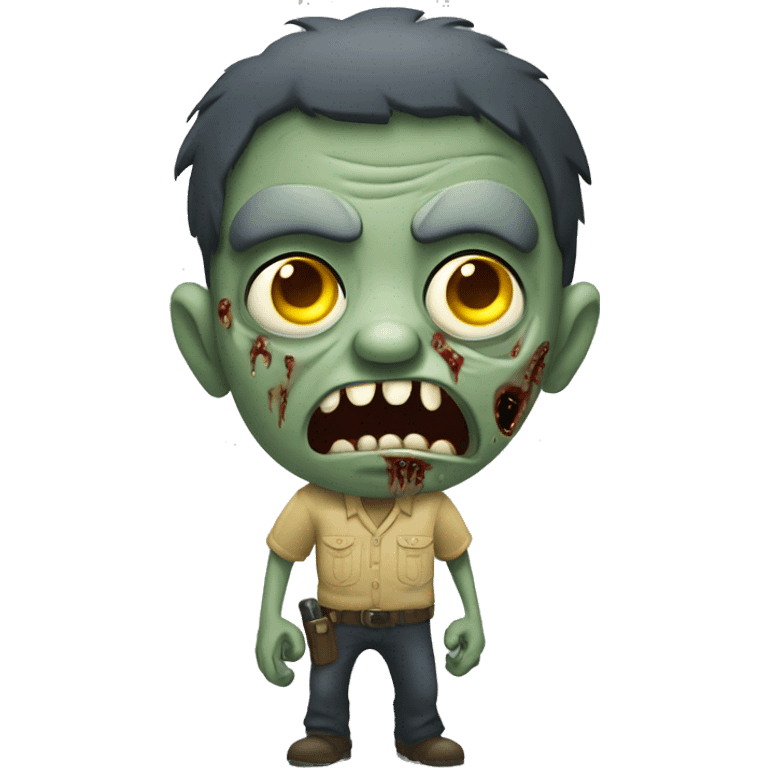 one veteran Zombie with yellow eyes growling  emoji