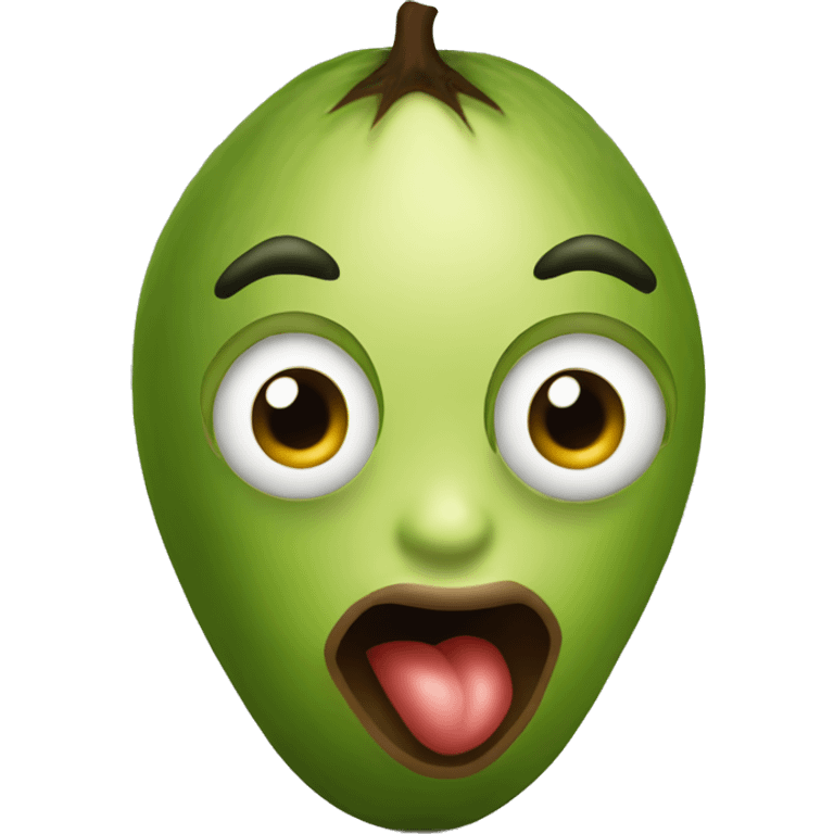 create an avocado with big lips and some eyes emoji