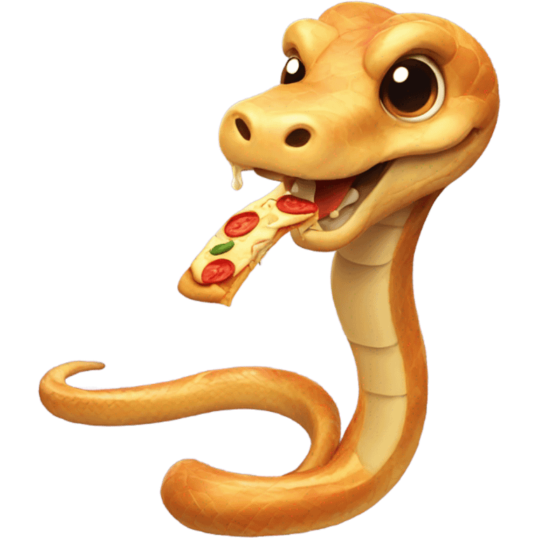 Snake eating pizza emoji