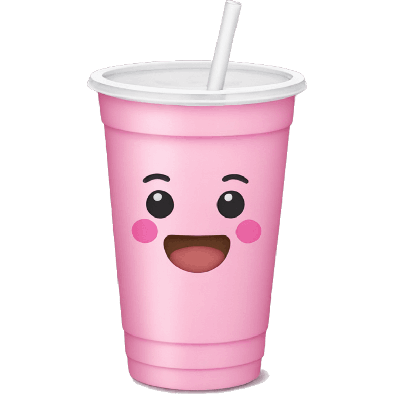 Pink boba tea plastic cup emoji