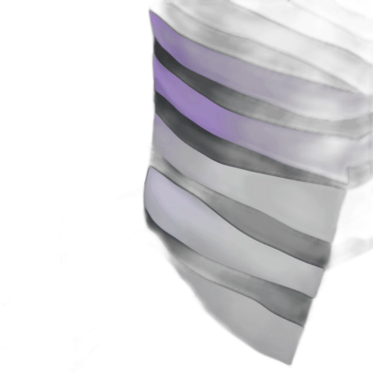 A striped flag with black at the top, grey next, white, then lavender all colors getting equally split emoji