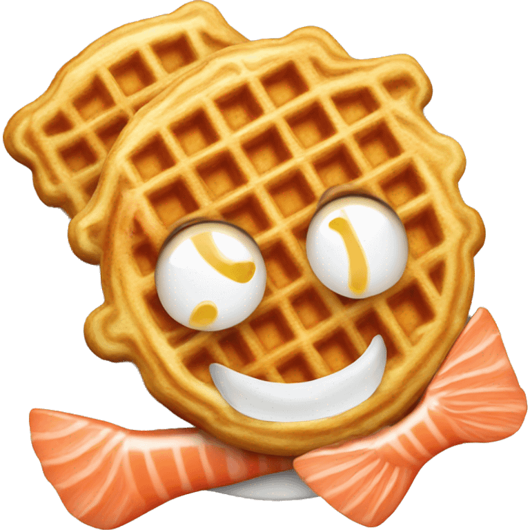 Waffles with salmon emoji