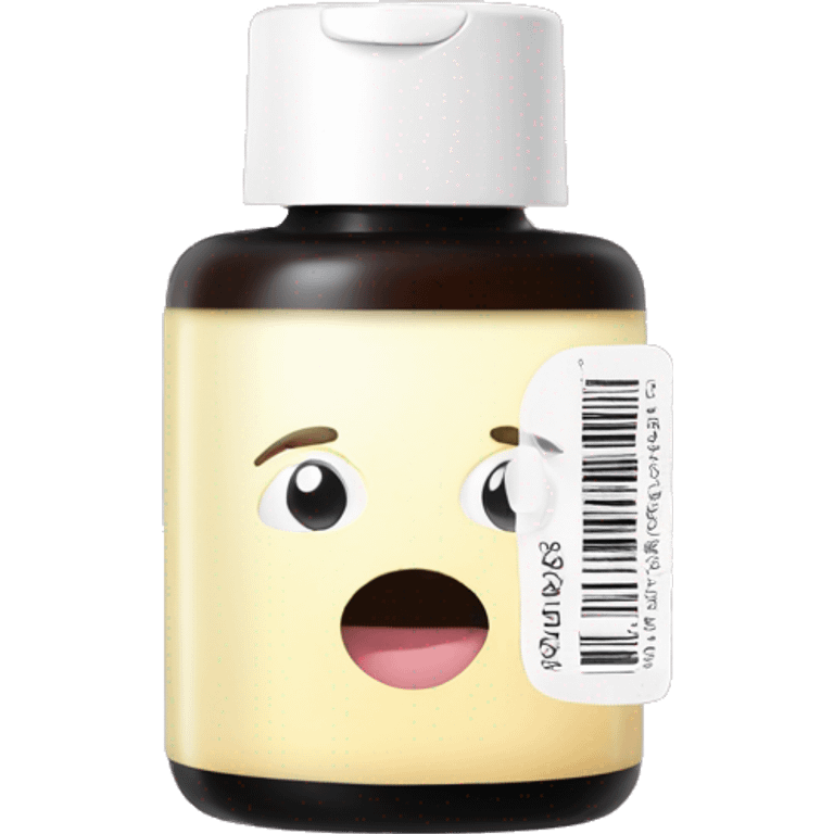 tiny facial exfoliant bottle with label emoji