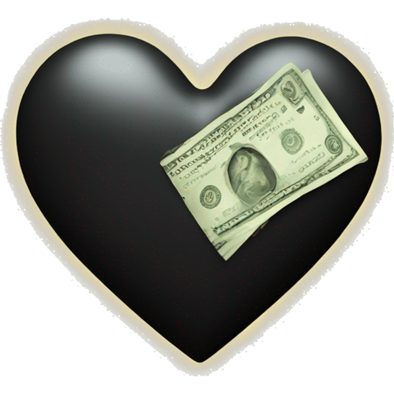 black heart with money emoji