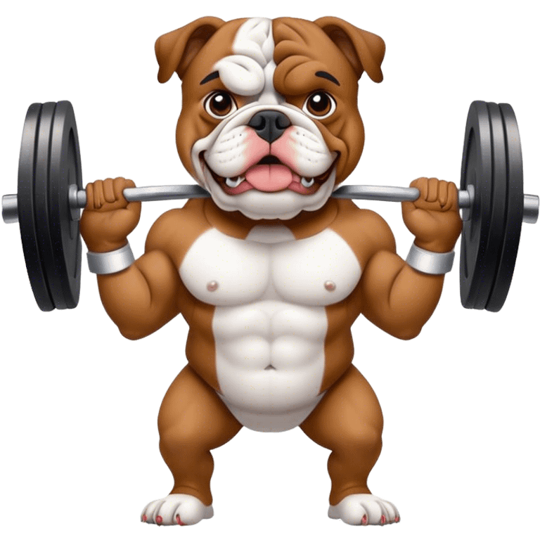 Bulldog lifting weighgz emoji