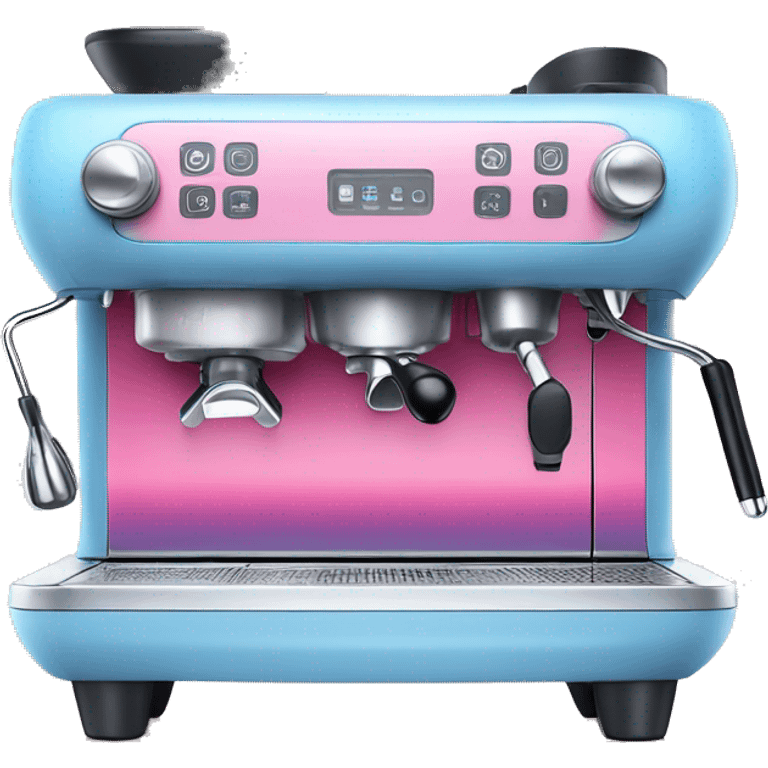 Pink and blue gradient hue espresso machine emoji