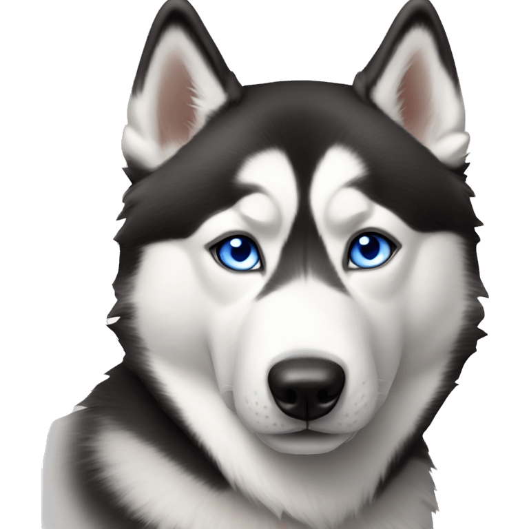 Siberian Husky with blue eyes emoji