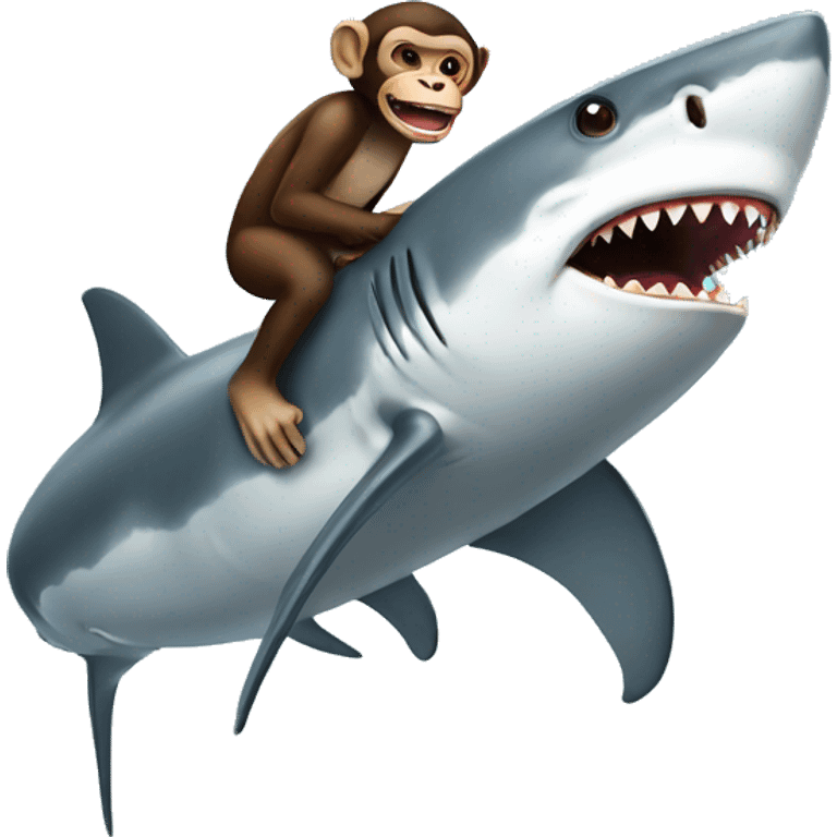 Monkey riding a shark  emoji