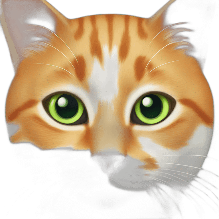 orange and white cat with green eyes emoji