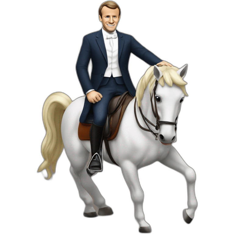 Emmanuel Macron sur un cheval emoji