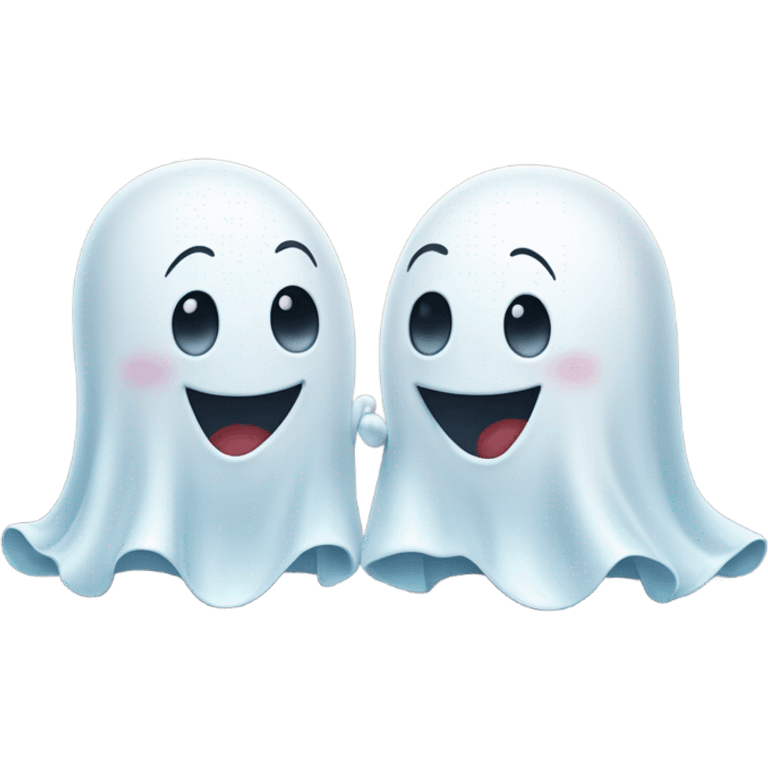 Two cute Ghost Friends posing  emoji