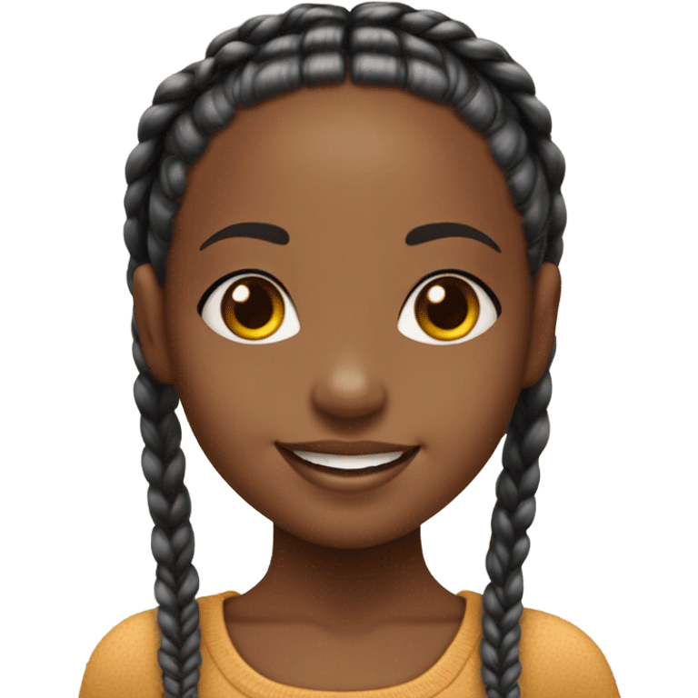 Little African American girl smiling with box braids emoji