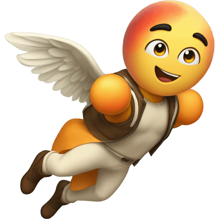 Flying peach emoji