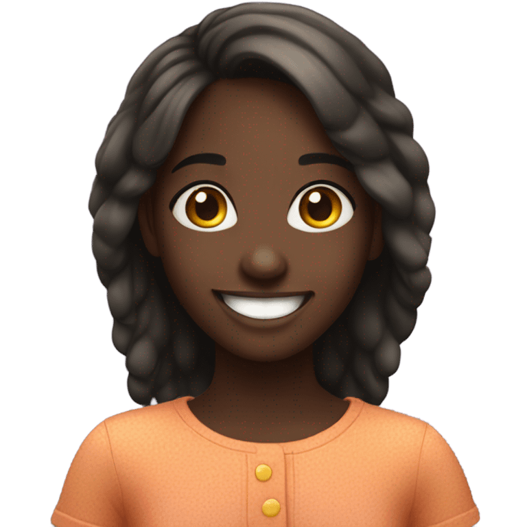 happy dark-skinned girl smile emoji