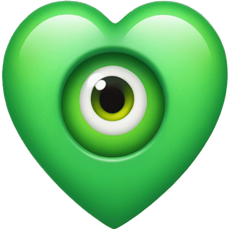 Green heart eye emoji