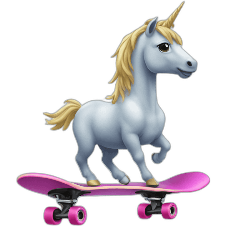 Licorne sur un skateboard emoji