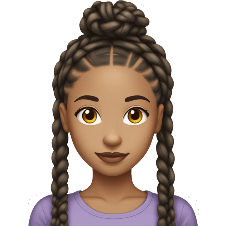 Lightskin girl with box braids  emoji