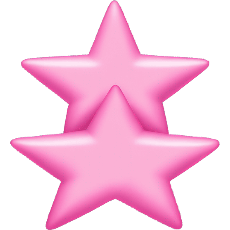 Three small pink , 4-pointed stars grouped together. The stars have a slightly elongated shape, giving them a twinkling effect. They vary in size, with the largest star in the center and two smaller stars on either side.  emoji