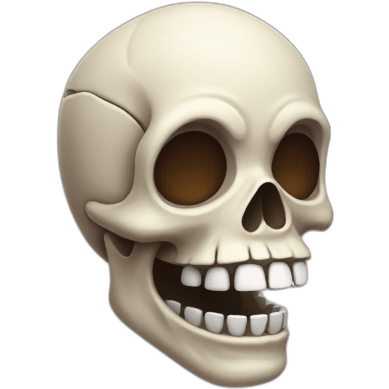 goofy skull with dislocated jaw emoji