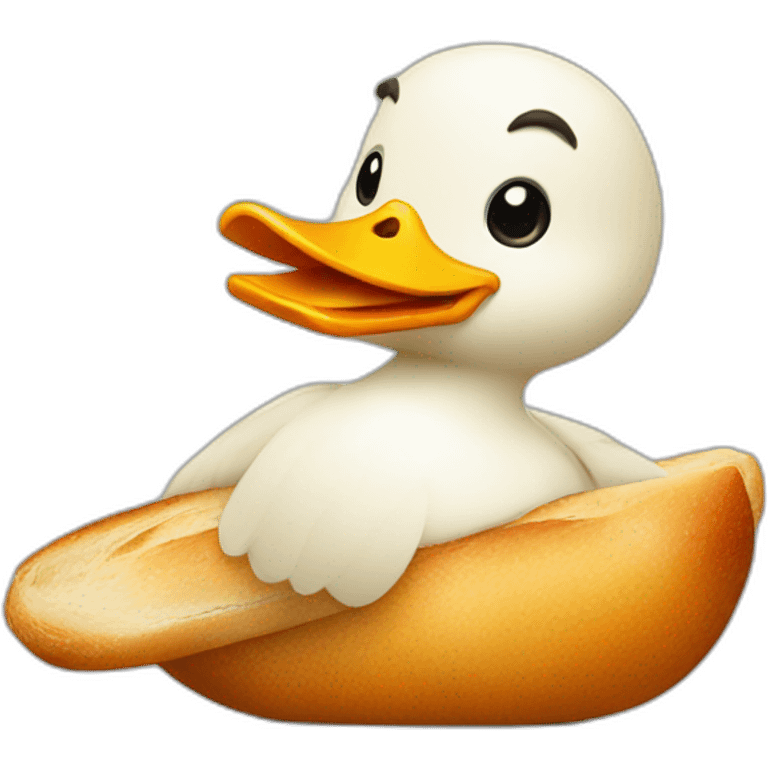 Duck with baguette emoji