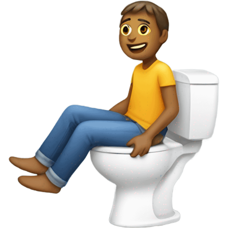 sitting on toilet emoji